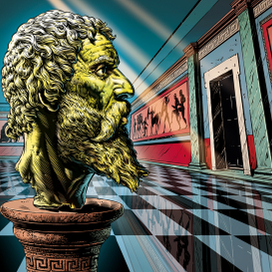 Зал с зеркальным полом