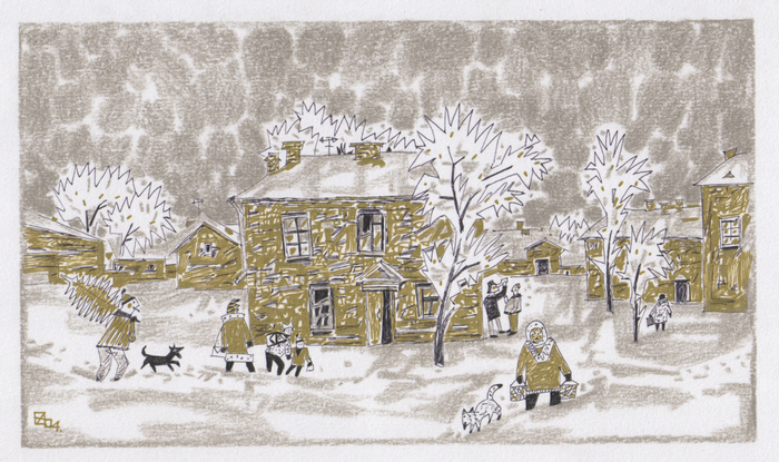 Вид из окна. Канун нового года.