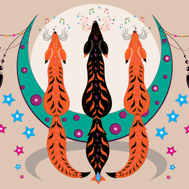 Три лунные лисы