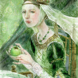 девушка в зелёном