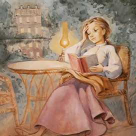Девушка читает