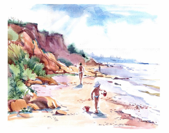 На пустынном пляже