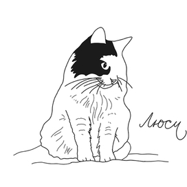 Кошка в стиле Лайн-арт 