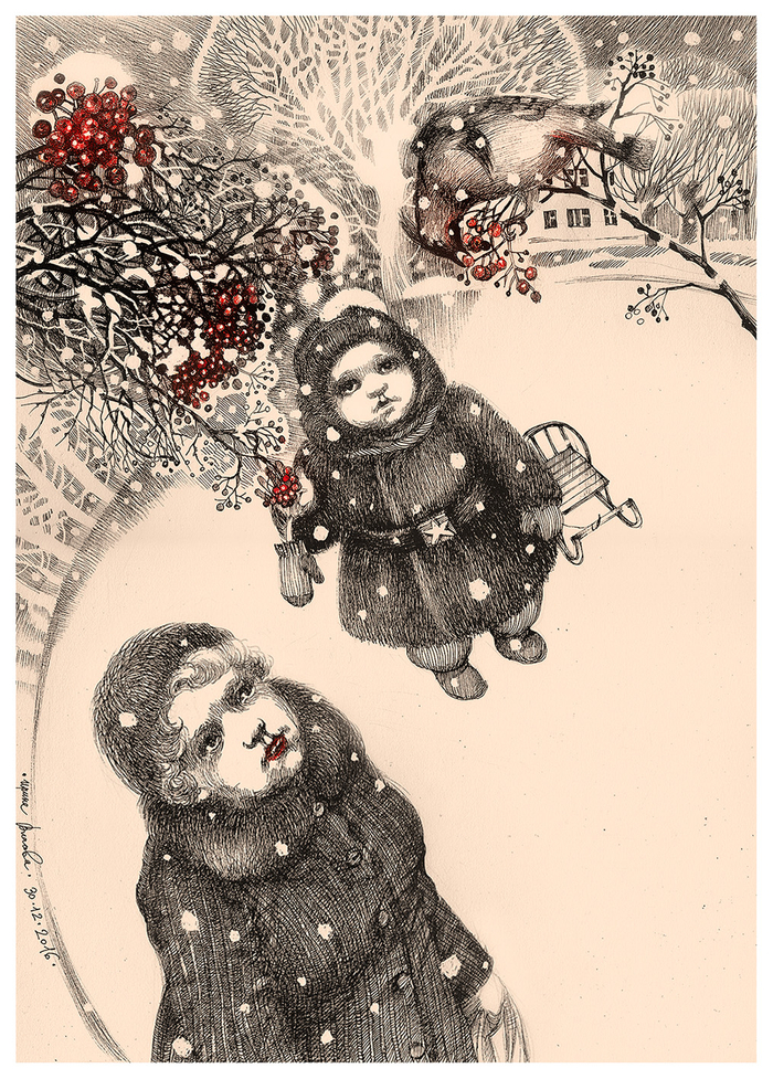 Птица свиристель. С Новым годом!