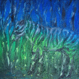 Зебра ночью