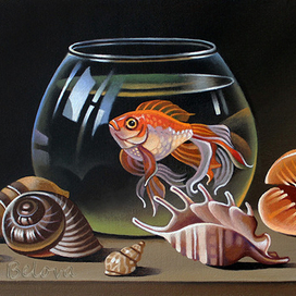 Натюрморт с золотой рыбкой ( вариант №2 )