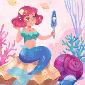 Русалочка с зеркалом