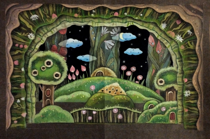 Эскиз сценографии кукольного сп-ля "Планета светлячков"