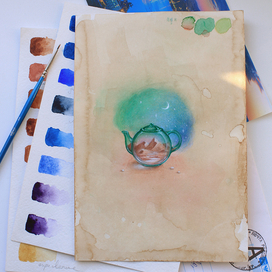 Чайник из зеленого стекла