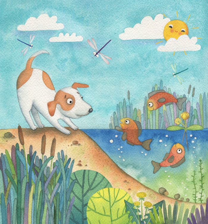 Щенок и рыбка