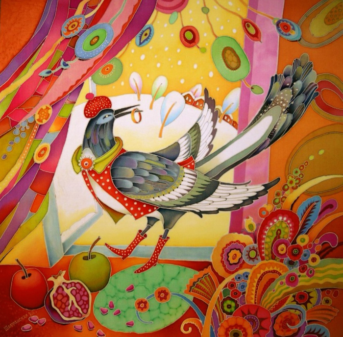 "Рождественская Сорока"(вариант) ( батик )