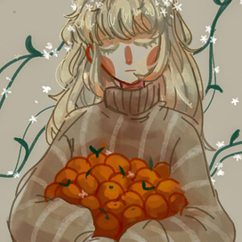Девочка с мандаринами