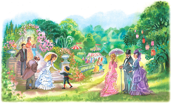 Празднование в саду Дня Рождения Седрика Фаунтлероя