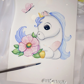 Лёгкая иллюстрация Единорог