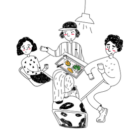 Эскизы иллюстрации для сети пекарен