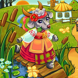 Коза-Дереза скетч для пазла