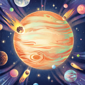 Юпитер. Иллюстрация к детской книге