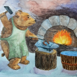 к сказке В. Кирьяковой "Почему медведь косолапый?" 