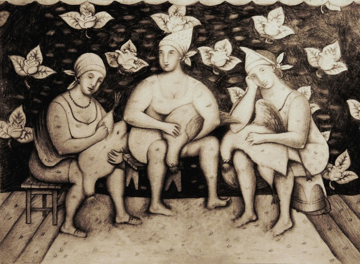 Розы в перьях