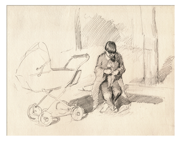 на прогулке