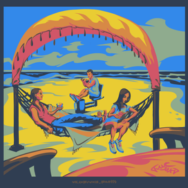 Семья на курорте