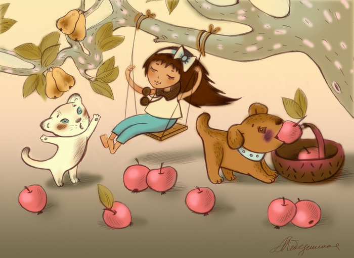 Полинка качается)