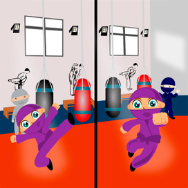 Иллюстрация к книге "A True Ninja Loves Tidiness".