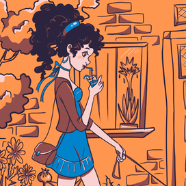 девушка с собакой