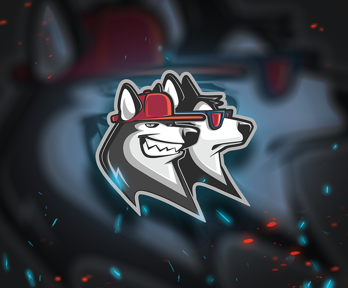 Иллюстрация-логотип "ДВЕ ХАСКИ"