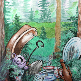 Федорино горе. И чайник сказал утюгу "Я дальше идти не могу"