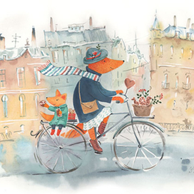 Лиса на велосипеде