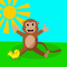 весёлая обезьянка