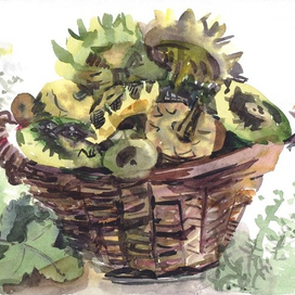 корзина подсолнухов