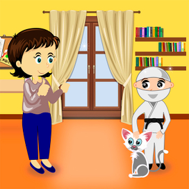 Иллюстрация к книге "The Adventures of Ninja and the Cat".