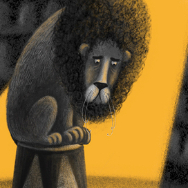 Грустный лев