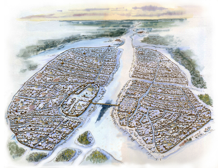 Древний Новгород. Вид с высоты птичьего полёта