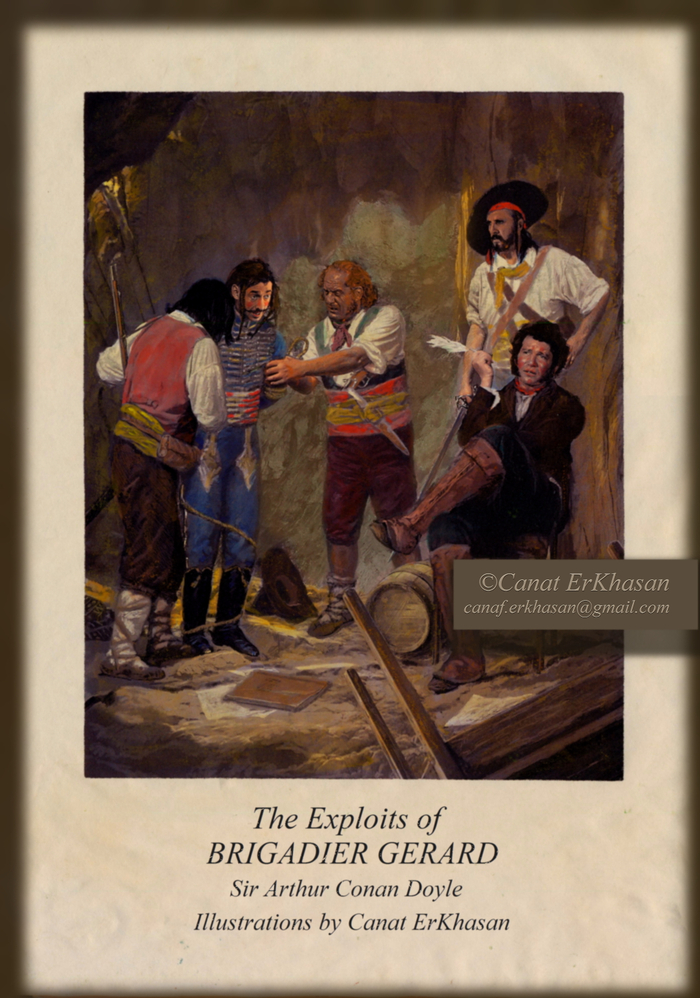 Иллюстрация к книге "Подвиги бригадира Жерара" Артур Конан Дойл.
