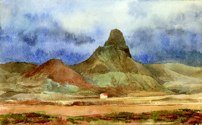 Норвегия. Одинокий домик в горах