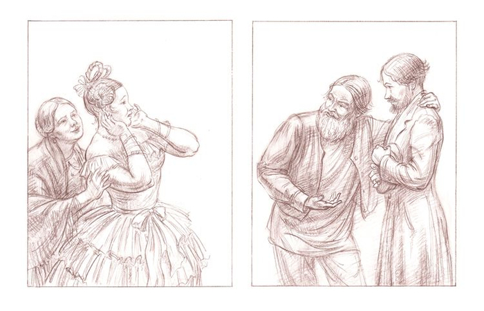 "Свои люди-сочтёмся" А.Н. Островский; иллюстрация (разворот)