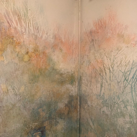 Сирень. Роспись на стене.