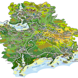 Инвестиционная карта Запорожской области (мультяшный стиль)
