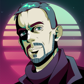 Dark neon portrait