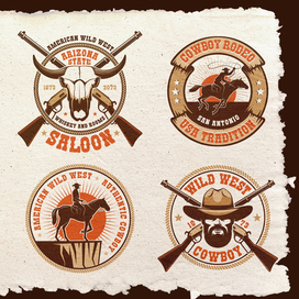 Дикий запад ковбойские эмблемы