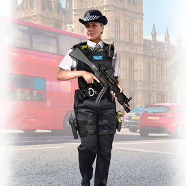 British female police officer (box art for ICM)