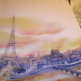 "Сиреневый Париж" ростись шелкового платья