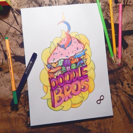 Рисунок в честь дня рождения Doodle Bros.
