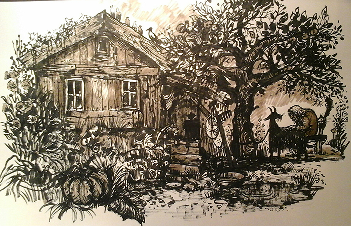 Баба Нюра и Моля.