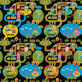 Pattern - Town (обои для детей)