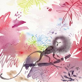 Акварельная обезьянка