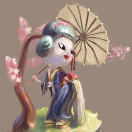 Фарфоровая статуэтка Гейши